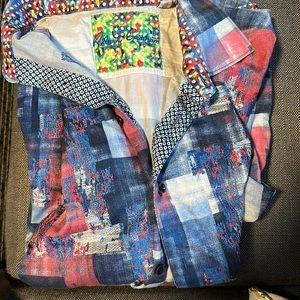 Robert Graham navy men shirt button down